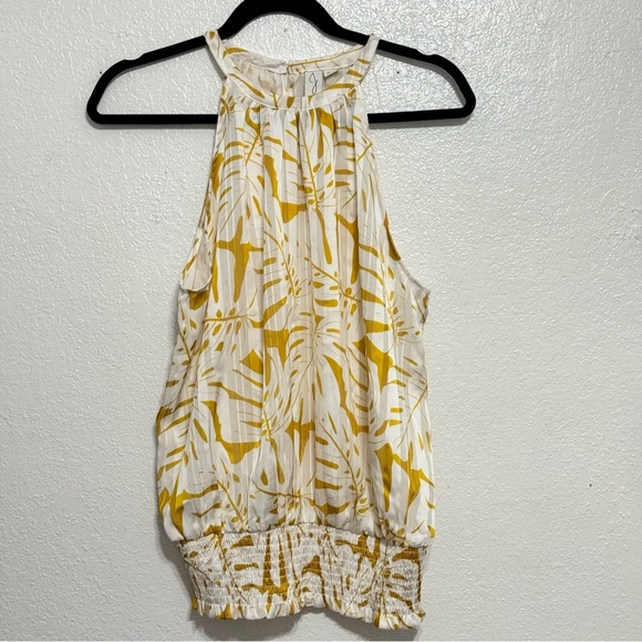 Joie Women's Boho Palm Leaf Print Silky Blouse Size Medium - Picture 6 of 6